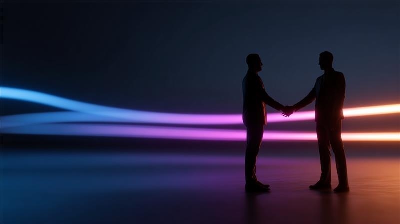 image with 2 persons who shake hands