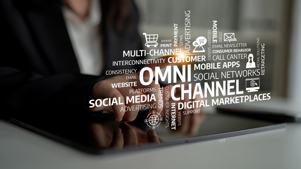 Image with person and marketing tools keywords